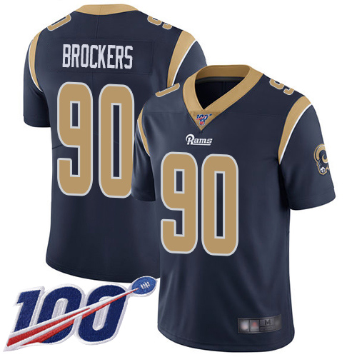 Los Angeles Rams Limited Navy Blue Men Michael Brockers Home Jersey NFL Football 90 100th Season Vapor Untouchable